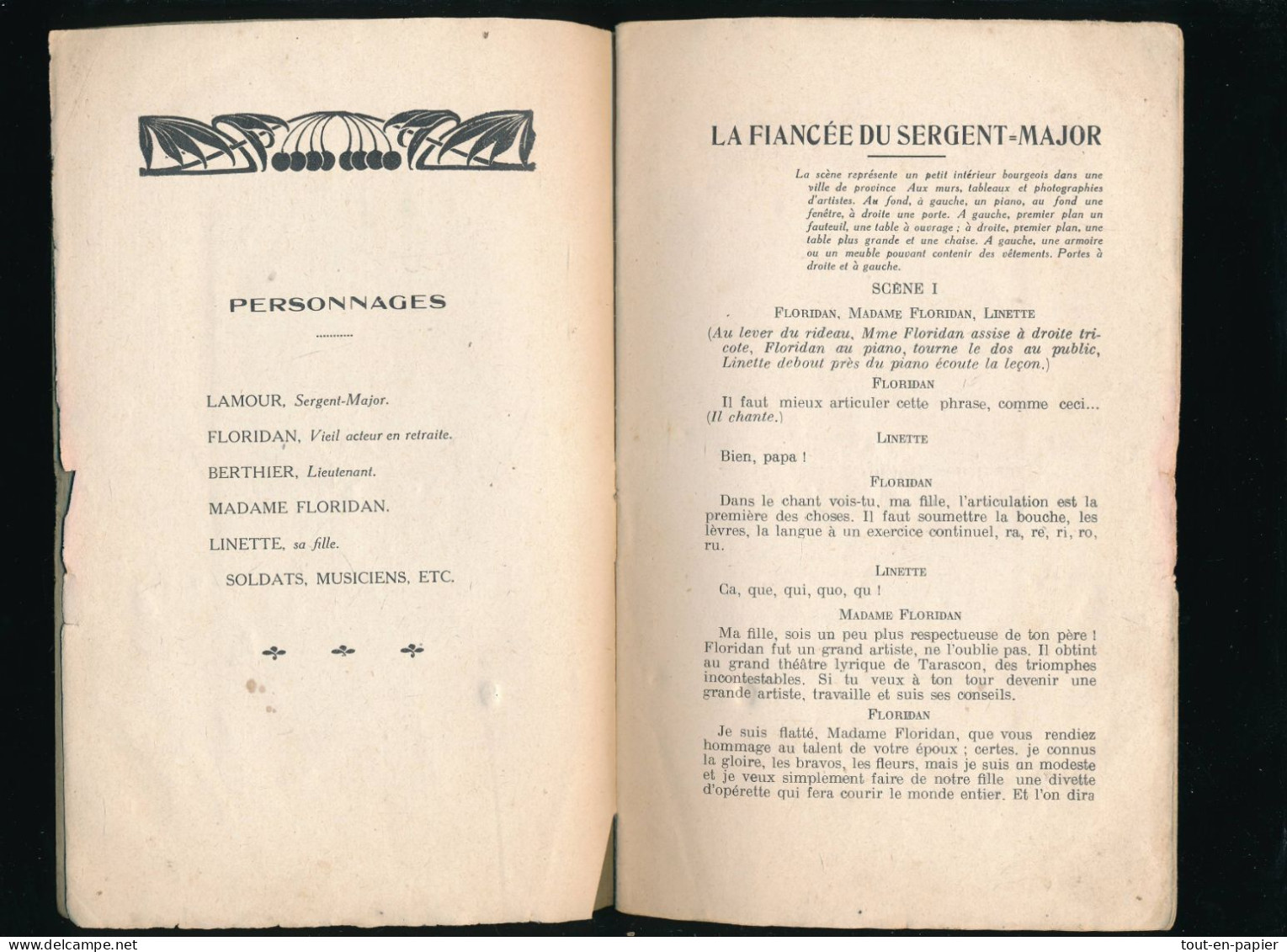 Photographie Originale + Livret 1916 La Fiancée Du Sergent Major Paul Clerouc-militaires 69 ° Division -theâtre Au Front - 1914-18