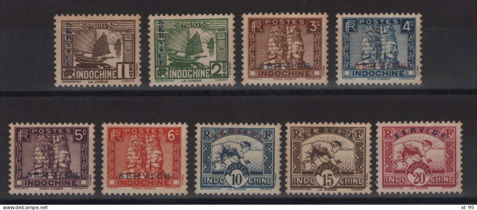 Indochine - Service N°1 à 9 - Cote 32.50€ - ** Neufs Sans Charniere - Unused Stamps