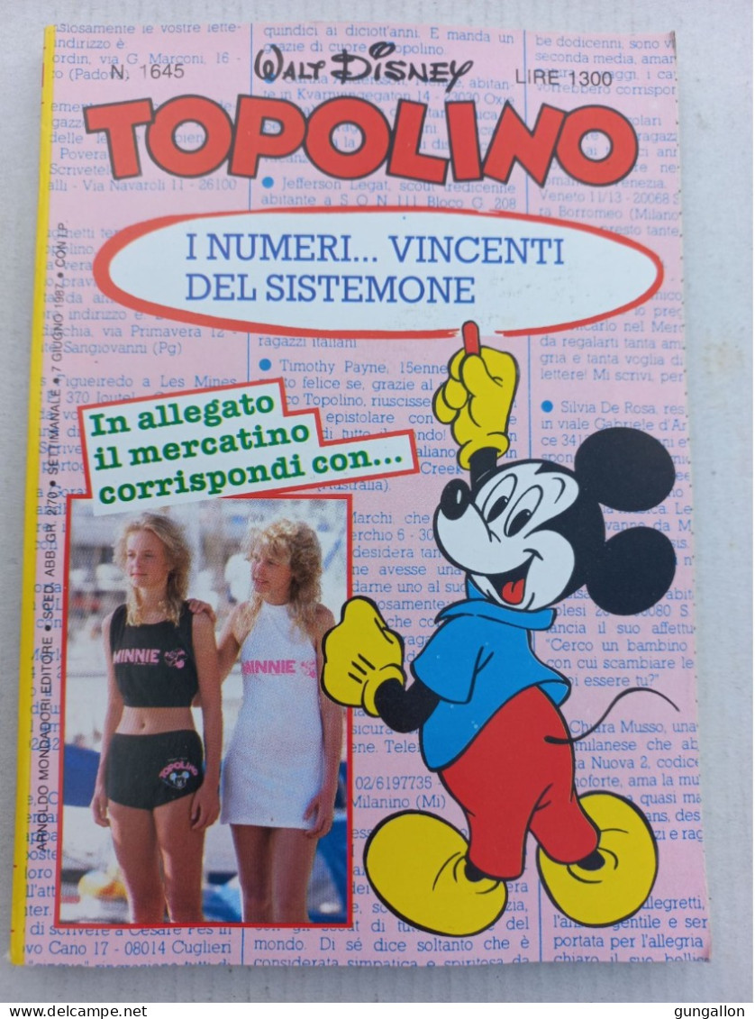 Topolino (Mondadori 1987) N. 1645 - Disney