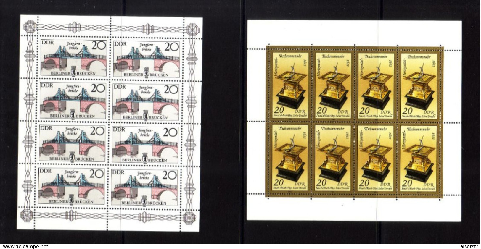 DDR Minisheets Bridges, Sundial MNH - Lots & Kiloware (mixtures) - Max. 999 Stamps
