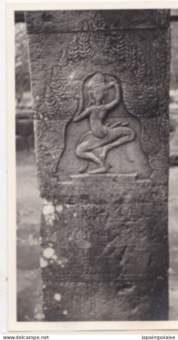 4 Photos INDOCHINE CAMBODGE ANGKOR THOM Art Khmer Statue Monumental Tours Bas  Relief Réf 30373 - Asien