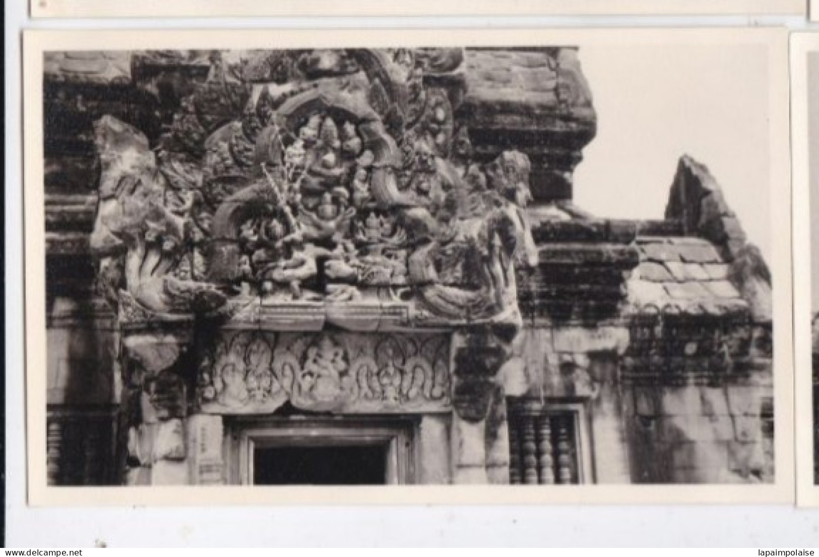 4 Photos INDOCHINE CAMBODGE ANGKOR THOM Art Khmer Statue Monumental Tours Bas  Relief Réf 30374 - Asia