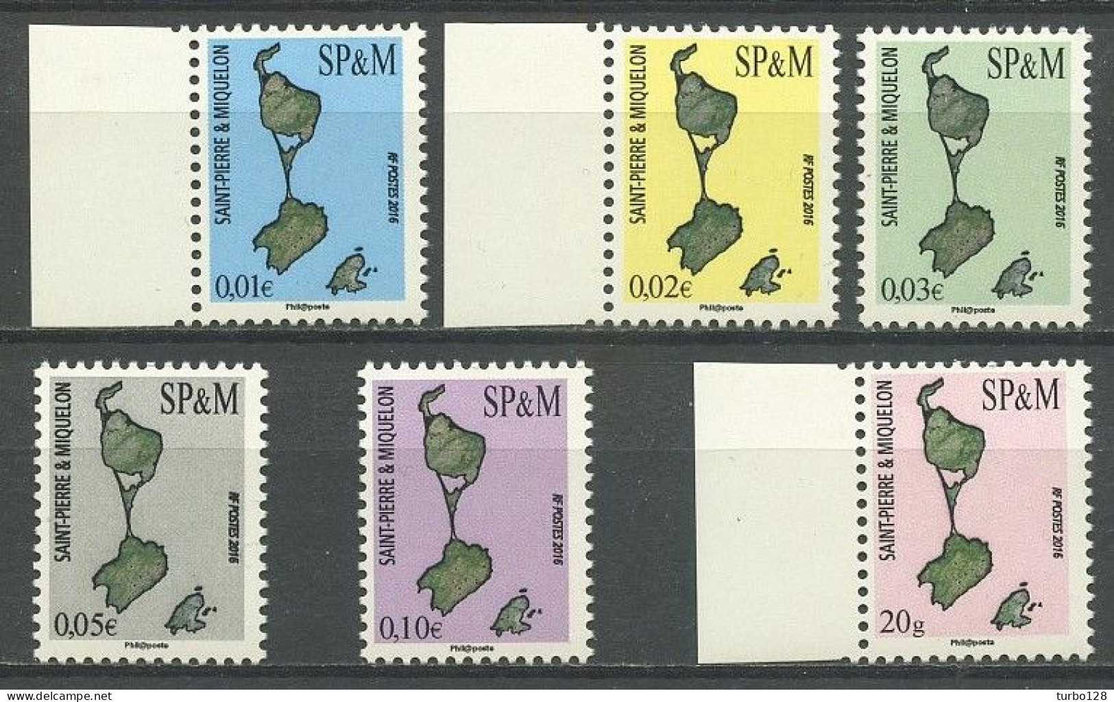 SPM Miquelon 2016 N° 1151/1156 ** Neufs MNH Superbes Carte De Saint Pierre Et Miquelon Série Courante - Unused Stamps