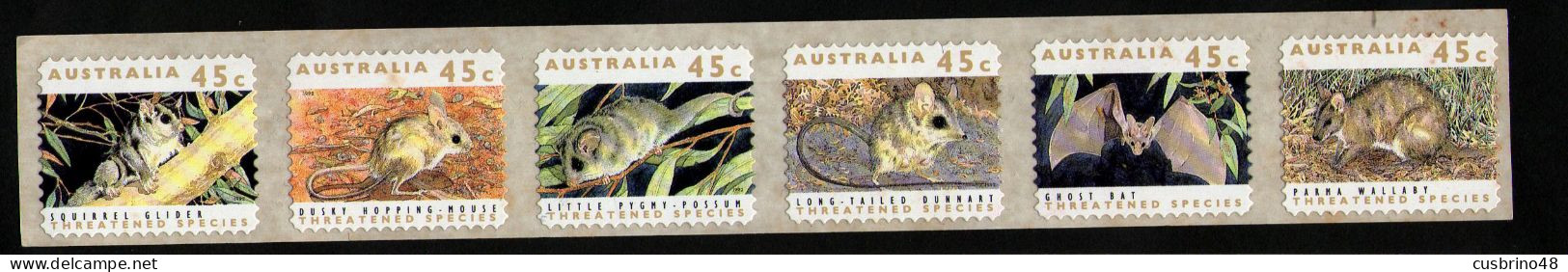 AUSTRALIA 1992 P&S Strip 6 45c Endangered Species PRINTSET 3 Koala - Ask At Your Post Office On Reverse. - Lot AUS 272 - Neufs