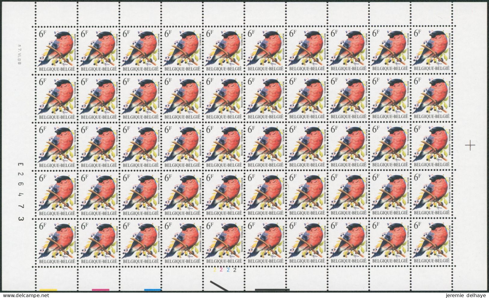 Collection / Collectie BUZIN (Oiseaux / Vogels) - Feuille F2295** (MNH) Planche, Plaatnummer 2 Date 1988 - 1981-1990