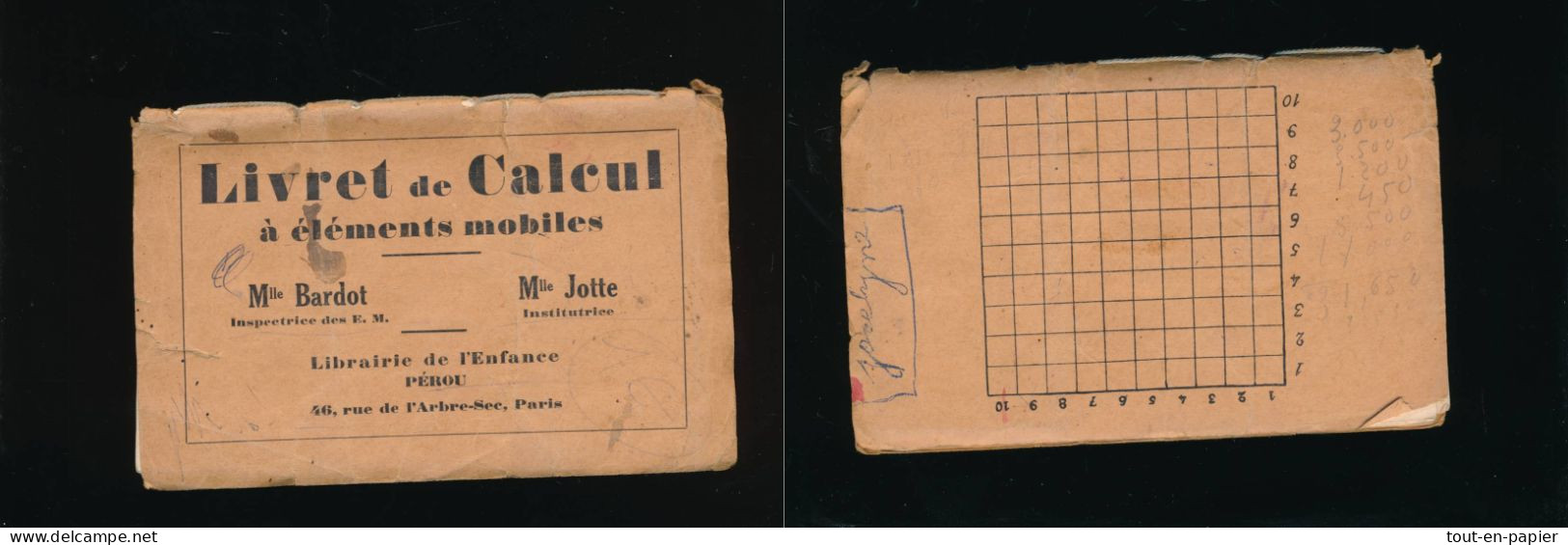 Livret De Calcul à éléments Mobiles Librairie De L'enfance Pérou Paris - Melle Jotte Institutrice - Jouets Anciens