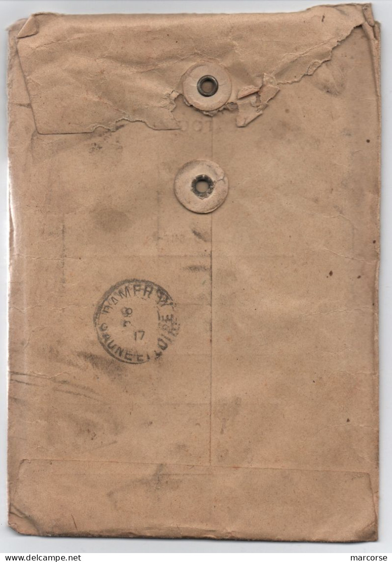 5c Semeuse Camée X5 / Imprimé Recommandé étiquette Rarissime De Bordereau 512 Quater (CHALON-sur-SAONE 1917) - Cartas & Documentos