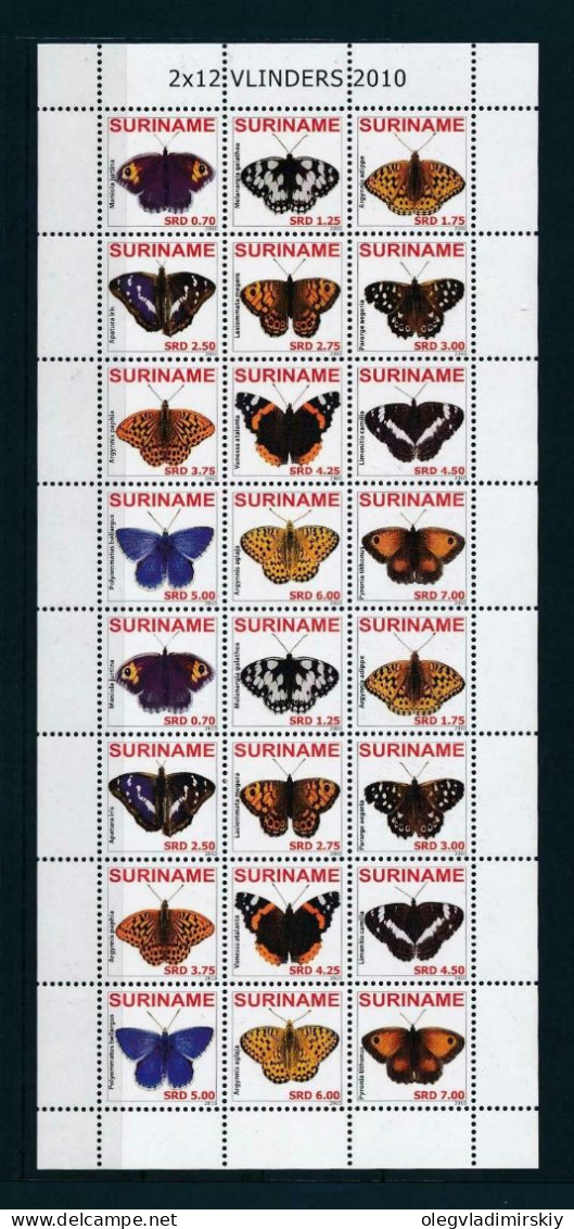 Suriname Surinam 2010 Tropical Butterflies Sheetlet Of 2 Sets MNH - Butterflies