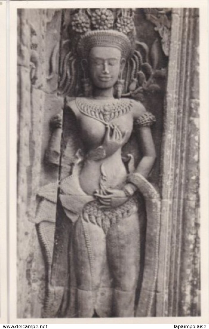 4 Photos INDOCHINE CAMBODGE ANGKOR THOM Art Khmer Statue Monumental Tours Bas  Relief Réf 30377 - Asie