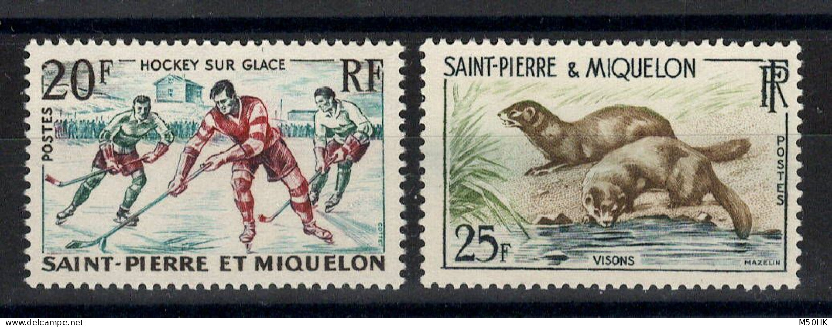 SPM - YV 360 & 361 N** MNH Luxe , Hockey Et Visons Cote 9,50 Euros - Unused Stamps