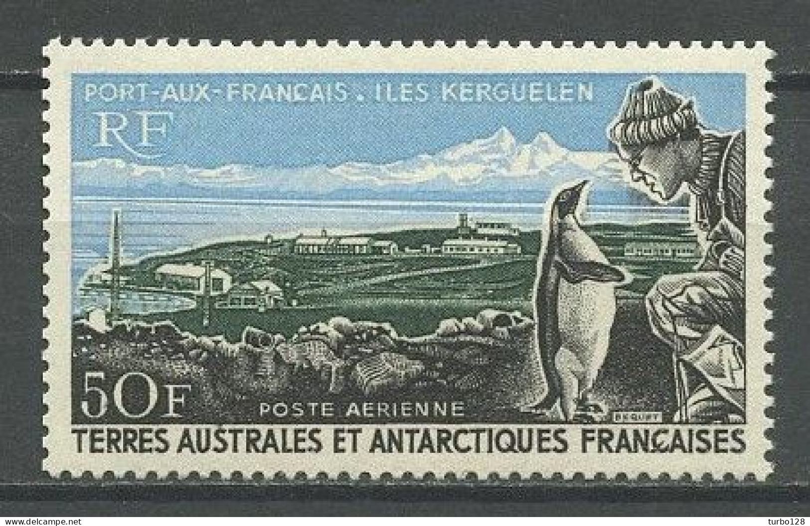 TAAF 1966  PA  N° 14 ** Neuf  MNH Luxe C 250 € Faune Oiseaux Manchots Port Aux Français Kerguelen Birds Animaux - Posta Aerea