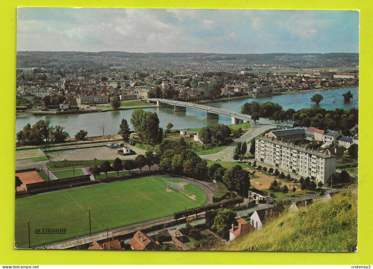 27 VERNON Vue Générale Terrain De Foot Court De Tennis Pont - Vernon