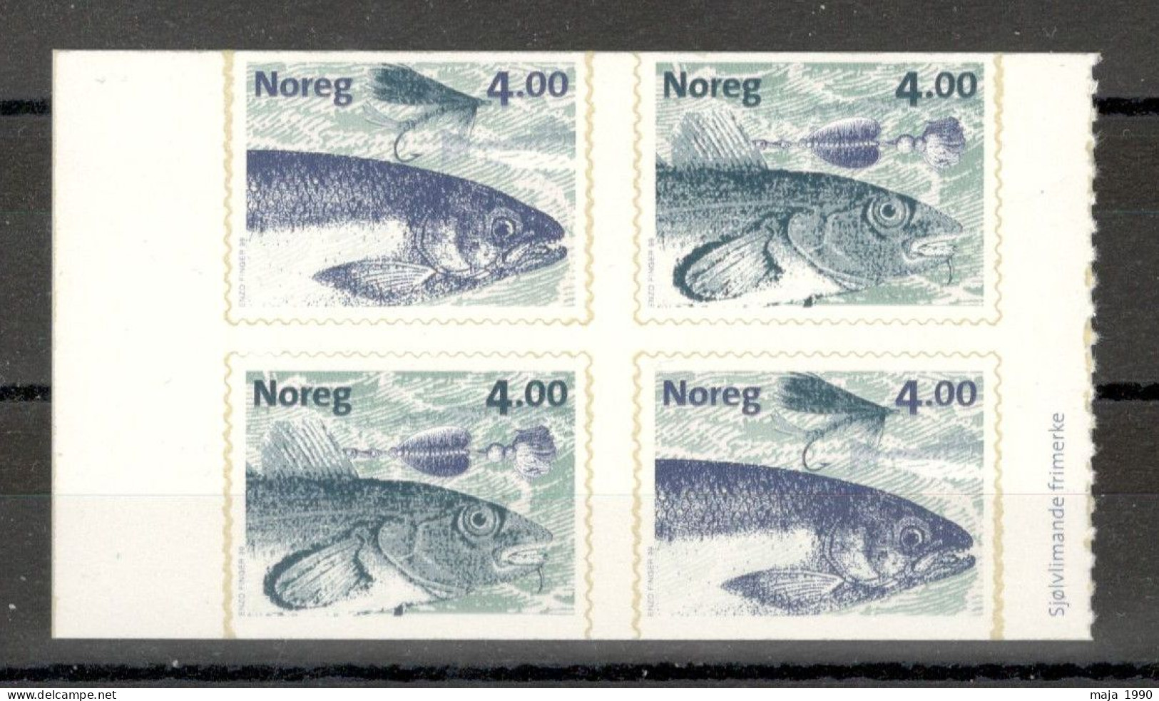 NORWAY - MNH SET - FAUNA - PORT OF BOOKLET, FISH - Mi.No. 1301/02 - 1999. - Ongebruikt