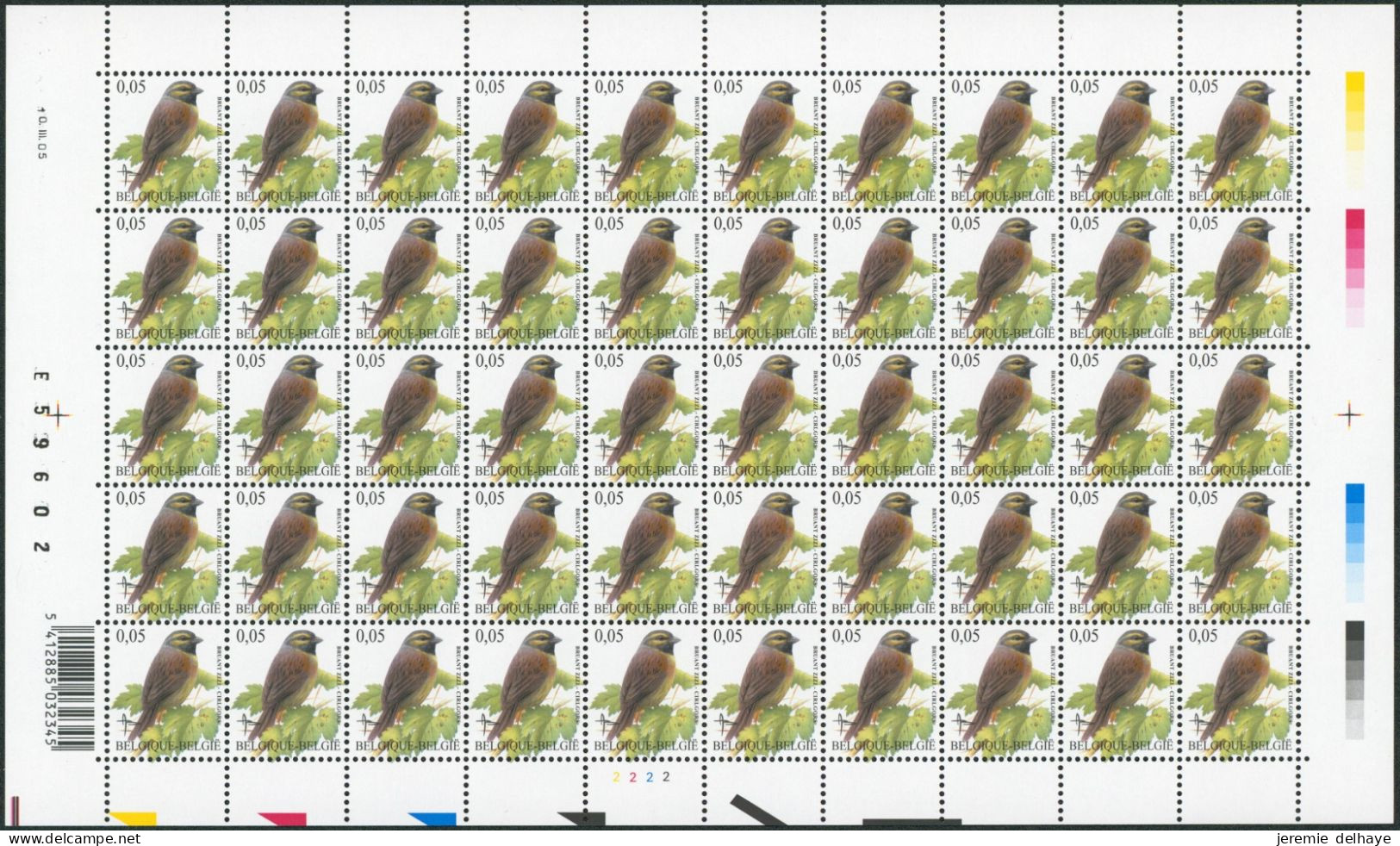 Collection / Collectie BUZIN (Oiseaux / Vogels) - Feuille F3379** (MNH) Planche, Plaatnummer 2 Date 2005 - 2001-2010