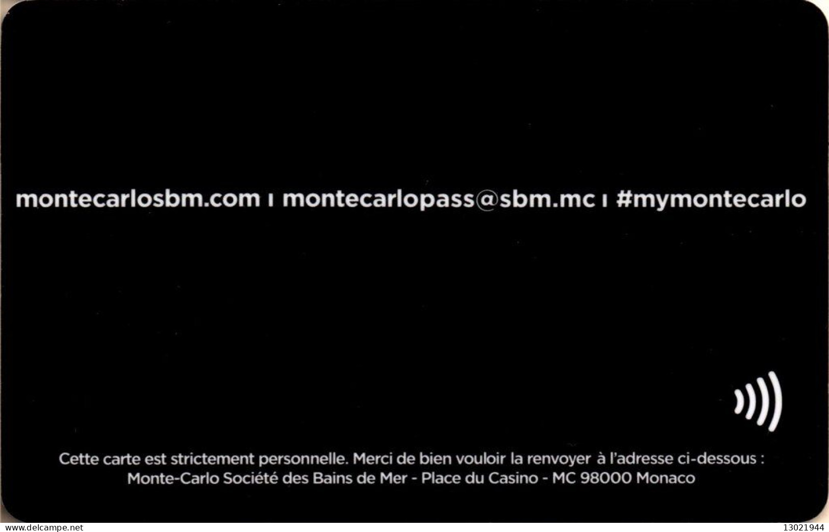 PRINCIPATO DI MONACO  KEY HOTEL    Monte-Carlo Pass - Hotel Keycards