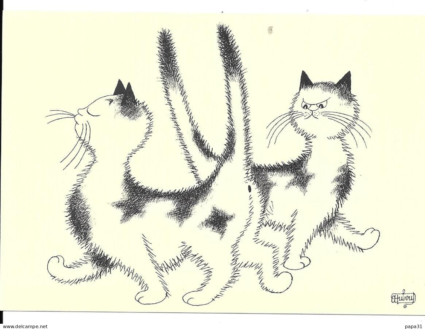 Dessin D'Albert DUBOUT  N° D 93 - Chat - Dubout