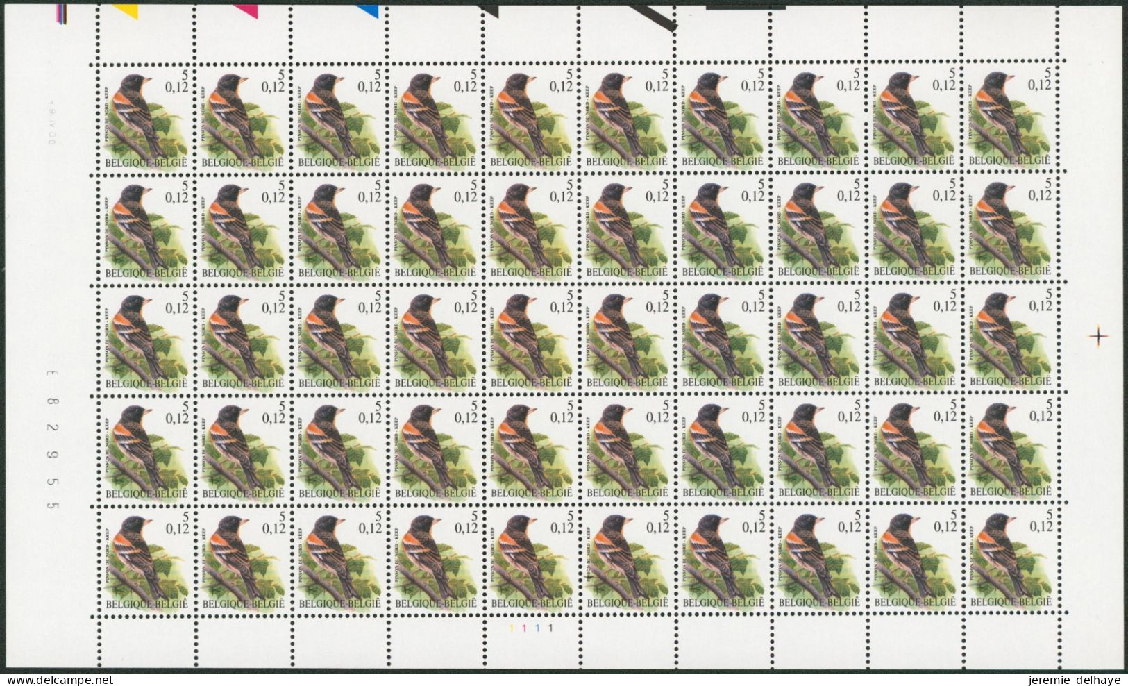 Collection / Collectie BUZIN (Oiseaux / Vogels) - Feuille F2921** (MNH) Planche, Plaatnummer 2 Date 2000 - 2001-2010