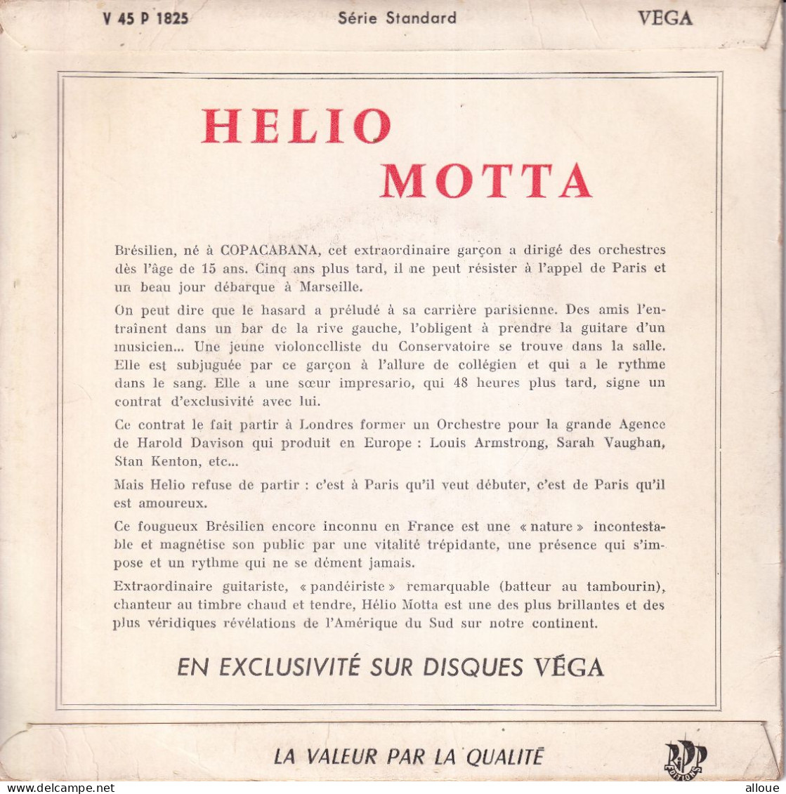 HELIO MOTTA ET SES BAMBAS - FR EP - MARINGA + 3 - Música Del Mundo