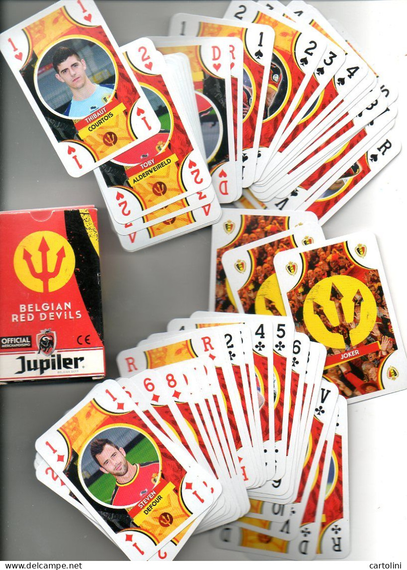 52 Kaarten+3 Jokers Voetbal Belgian Red Devils Jupiler Voetbal WK Speelkaarten Jeu De Cartes Playing Cards Spielkarten - Barajas De Naipe