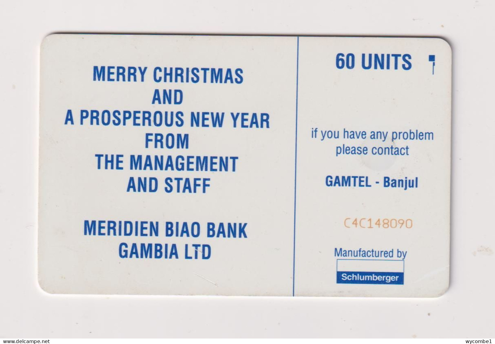 GAMBIA -  Meridien Biao Bank Chip  Phonecard - Gambia