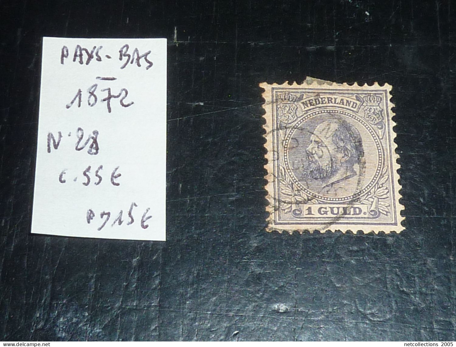 PAYS-BAS 1872 N°28 - Oblitéré (C.V) - Usati