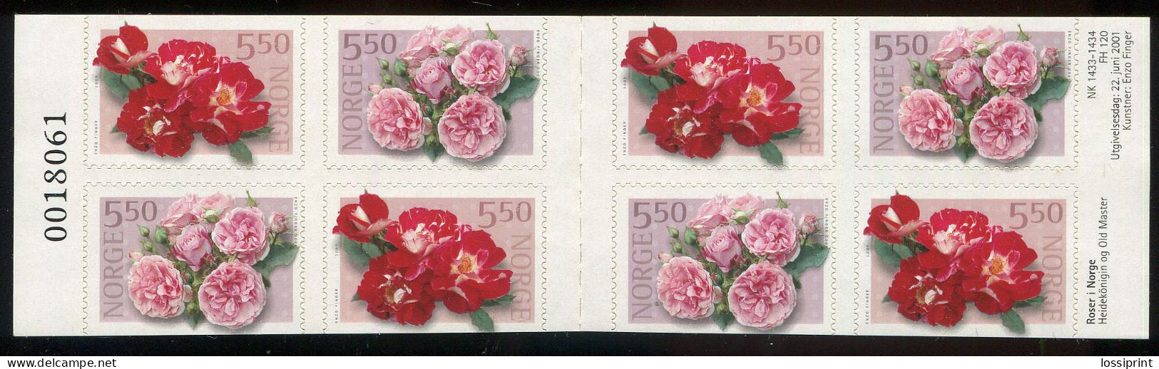 Norway:Unused Stamps Booklet Flowers, 2001, MNH - Andere & Zonder Classificatie