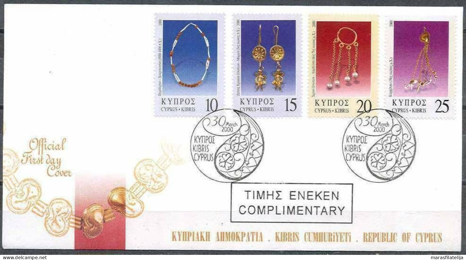 Cyprus 2000, Antique Jewelry, Specimen FDC - Lettres & Documents