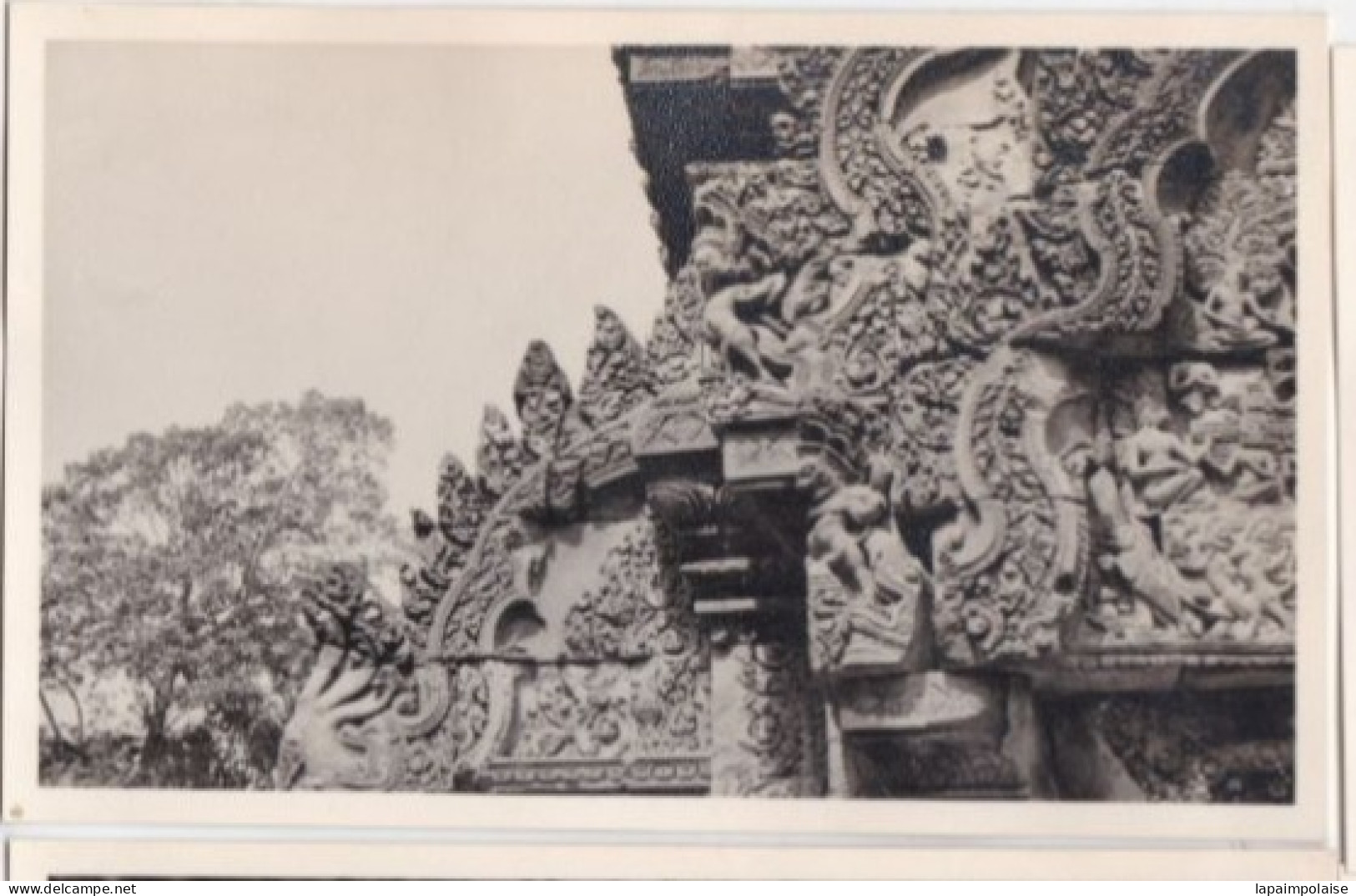 4 Photos INDOCHINE CAMBODGE ANGKOR THOM Art Khmer Temple Statues Bas Relief   Réf 30381 - Asien