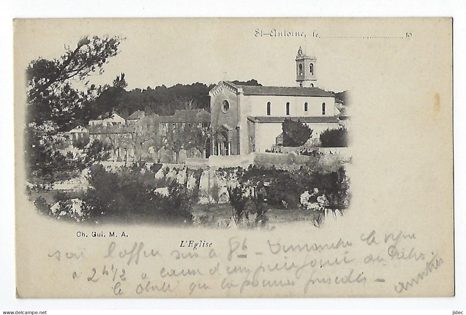 CPA 13 Marseille Rare Quartier St Saint Antoine L'église Précurseur Photo éditeur Ch. Gui - Nordbezirke, Le Merlan, Saint-Antoine