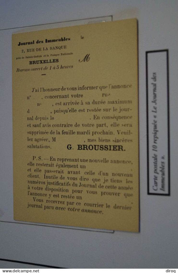 Type Lion Couché 1877,1 Carte N° 10,Journal Des Immeubles,NEUF,carte Pour Collection Voir Photos - Cartes Postales 1871-1909