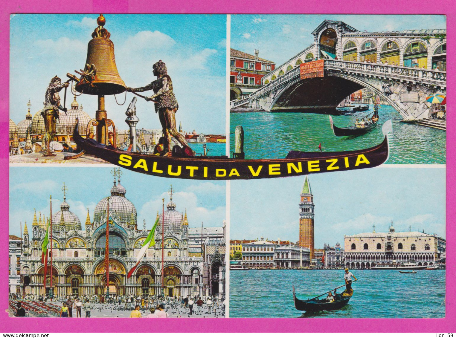293878 / Italy - Saluti Da VENEZIA , Bridge Bell Monument Palace PC 1989 Macerata USED 500 L Castello Di Rovereto - 1981-90: Marcophilia