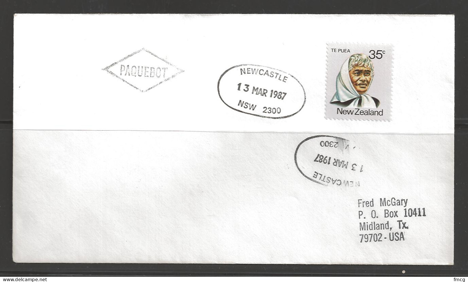 1987 Paquebot Cover, New Zealand Stamps Used In Newcastle, Australia - Covers & Documents