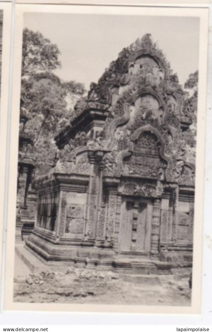 4 Photos INDOCHINE CAMBODGE ANGKOR THOM Art Khmer Temple Statues Bas Relief   Réf 30382 - Asie