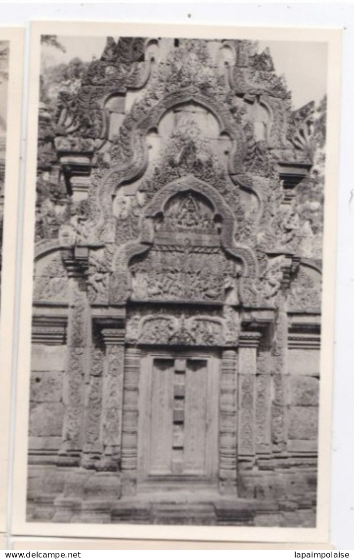 4 Photos INDOCHINE CAMBODGE ANGKOR THOM Art Khmer Temple Statues Bas Relief   Réf 30382 - Asia