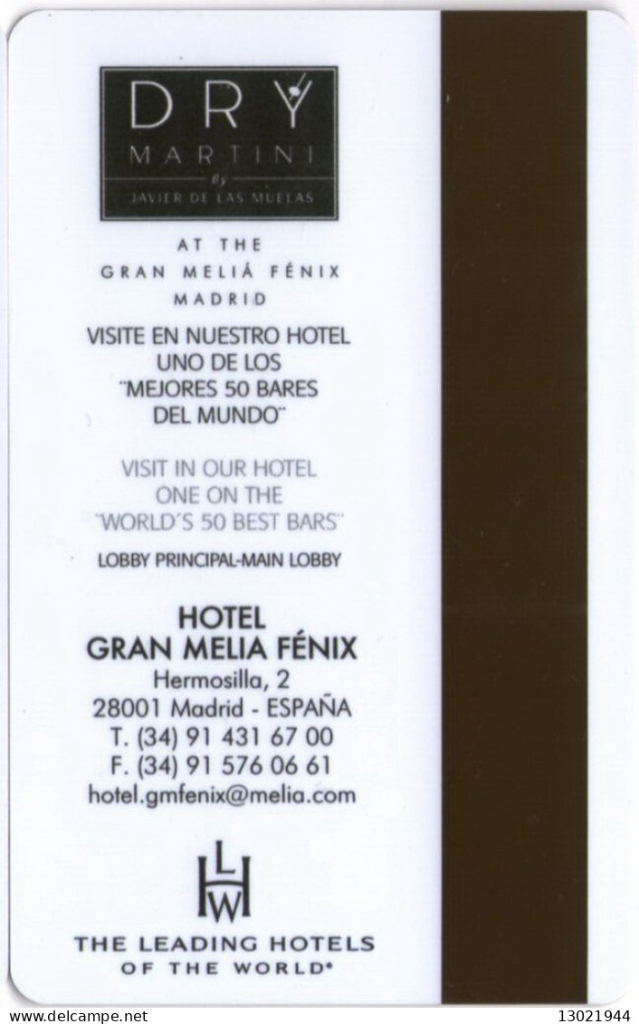 SPAGNA  KEY HOTEL   Gran Meliá Fénix - Cartes D'hotel