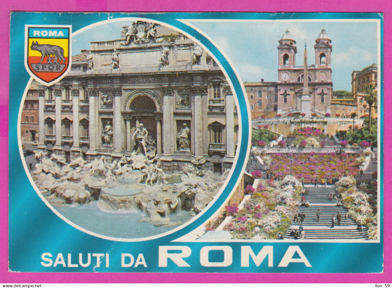 293879 / Italy - Saluti Da ROMA Fountain Palace PC 1992 Macerata USED 550+550 L Castello Di Rocca Sinibalda , Castle - 1991-00: Poststempel