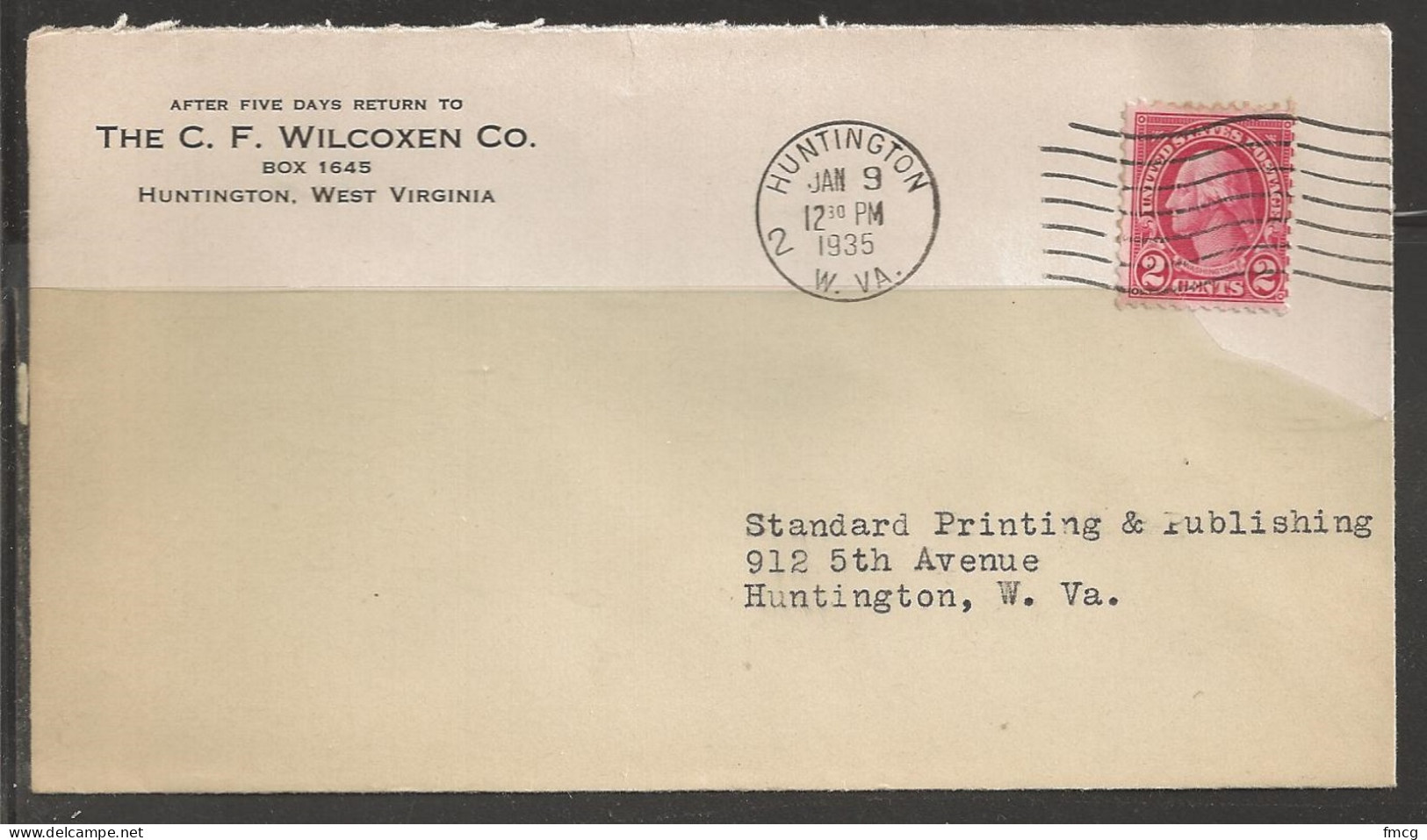 1935 Huntington West Virginia, Corner Card - Lettres & Documents