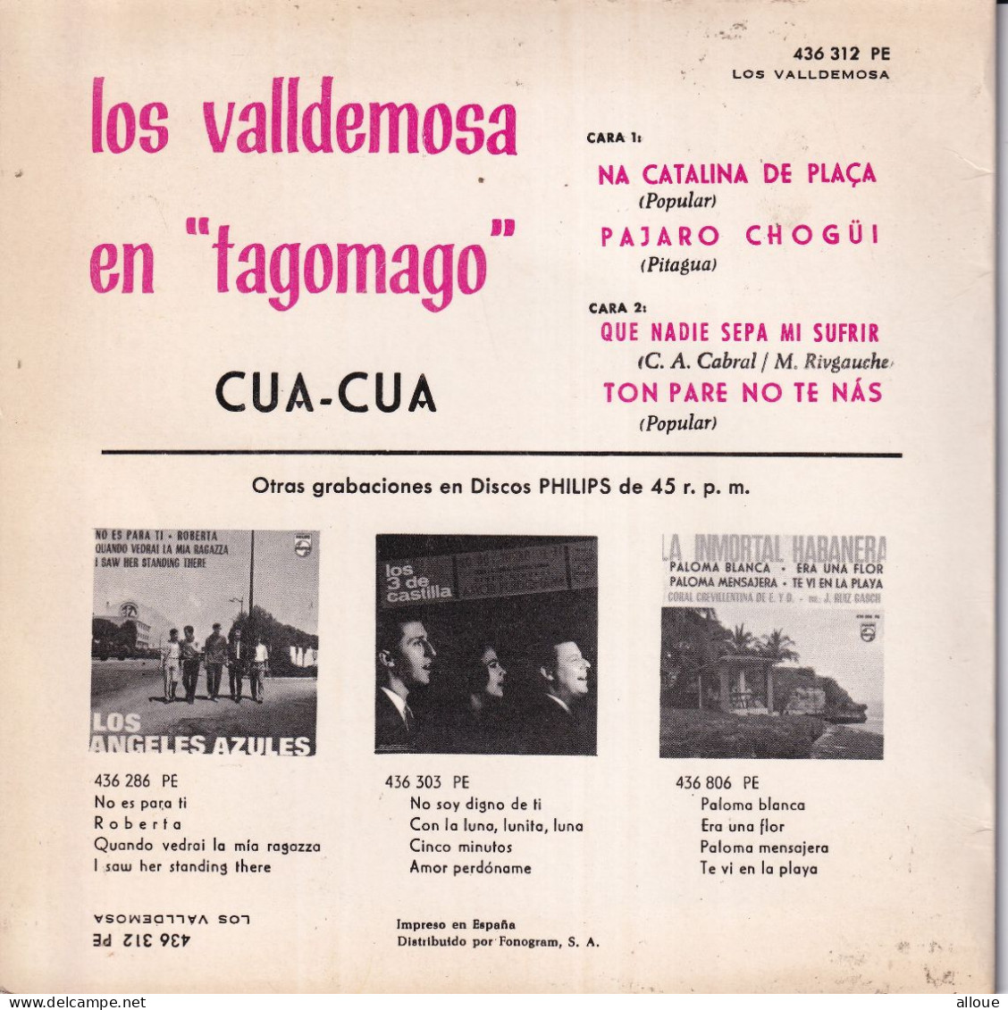 LOS VALLDEMOSA EN "TAGOMAGO" - ESPAGNE EP - Na Catalina De Plaça + 3 - Autres - Musique Espagnole