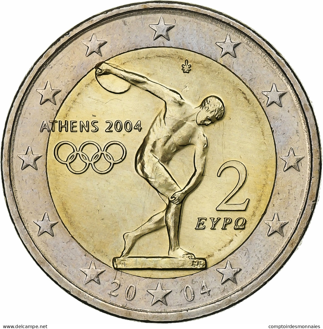 Grèce, 2 Euro, 2004, Athènes, Bimétallique, SPL, KM:188 - Grecia