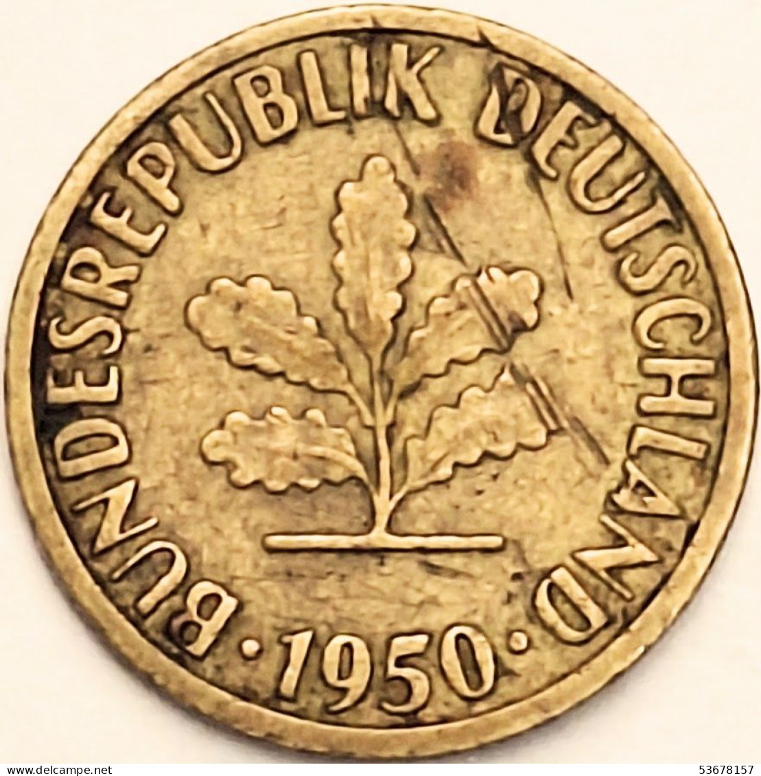Germany Federal Republic - 5 Pfennig 1950 J, KM# 107 (#4561) - 5 Pfennig