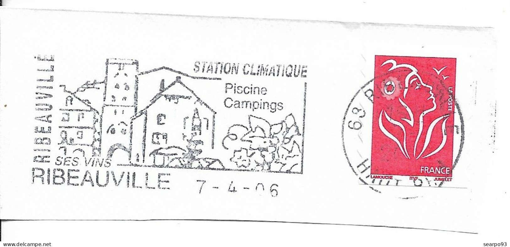 FRANCE. POSTMARK.  RIBEAUVILLE. 2006 - 1961-....