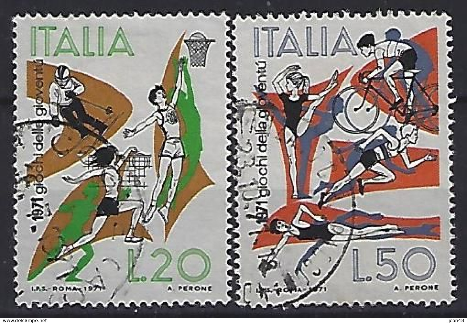 Italy 1971  Jugendsportspiele  (o) Mi.1341-1342 - 1971-80: Gebraucht