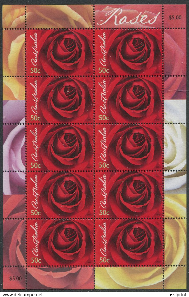 Australia:Unused Stamps Sheet Flowers, Roses, 2006, MNH - Rozen