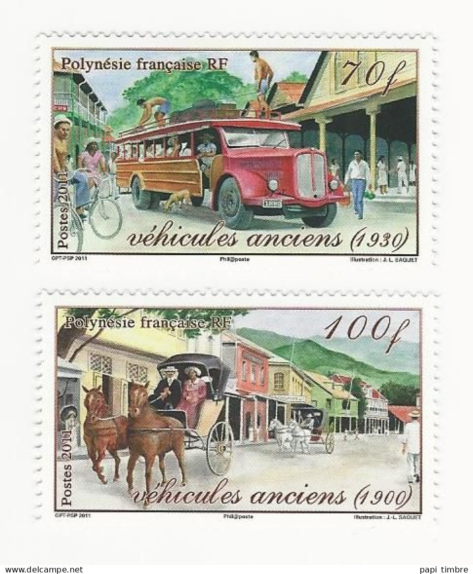 Polynésie-2011-Véhicules Anciens - N° 949 Et 950 ** - Unused Stamps
