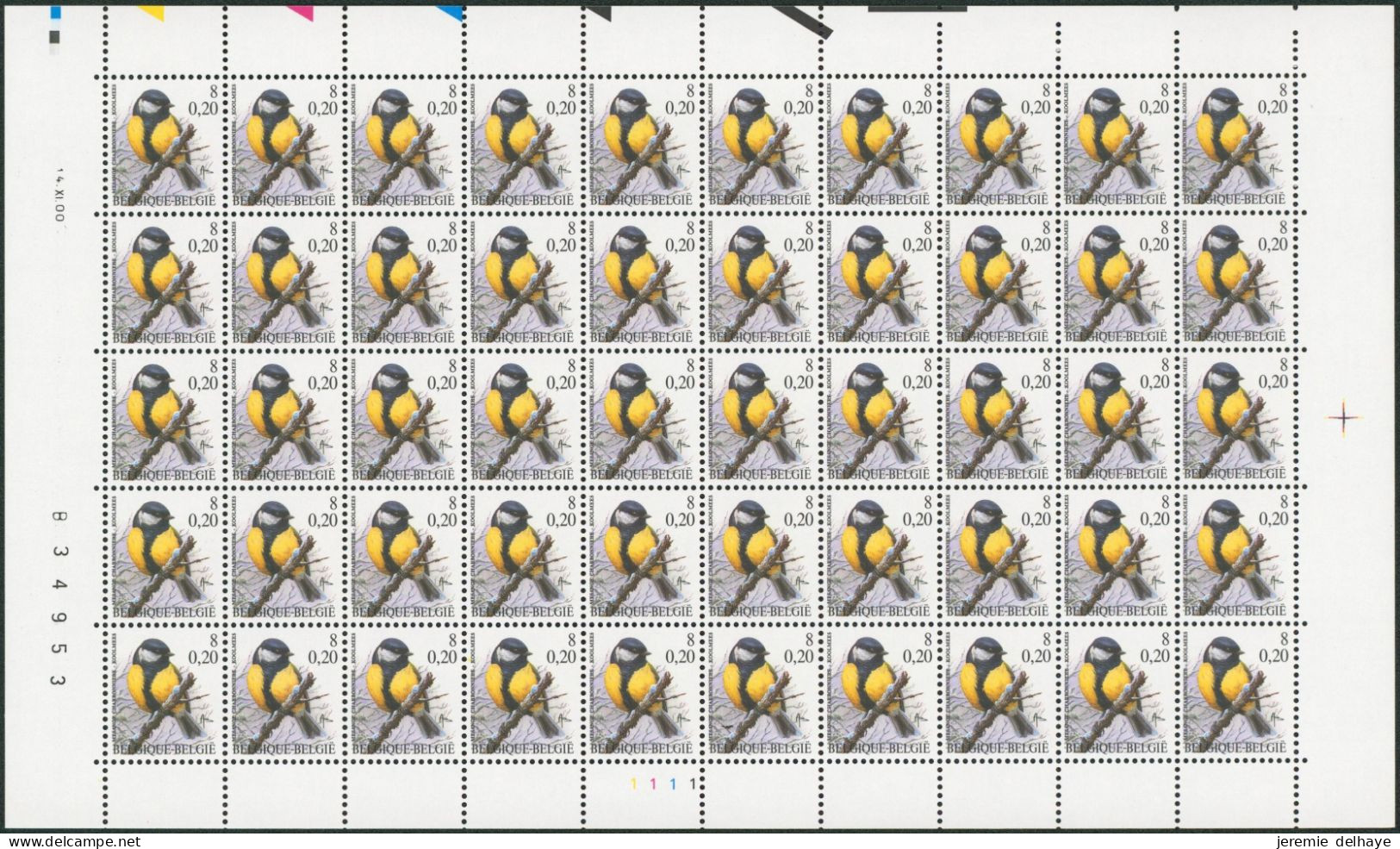 Collection / Collectie BUZIN (Oiseaux / Vogels) - Feuille F2966** (MNH) Planche, Plaatnummer 1 Date 2000 - 1991-2000