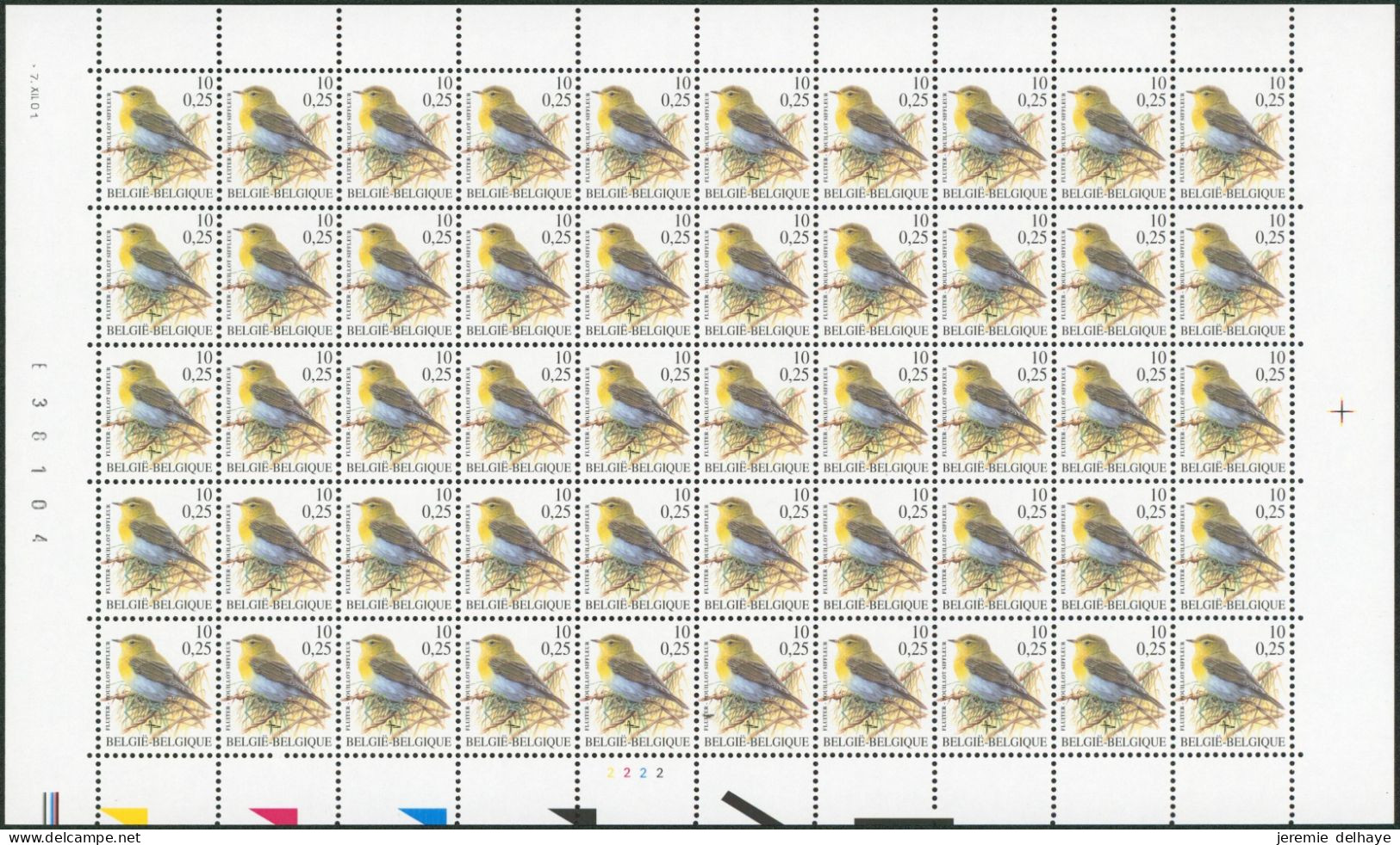Collection / Collectie BUZIN (Oiseaux / Vogels) - Feuille F2936** (MNH) Planche, Plaatnummer 2 Date 2001 - 2001-2010