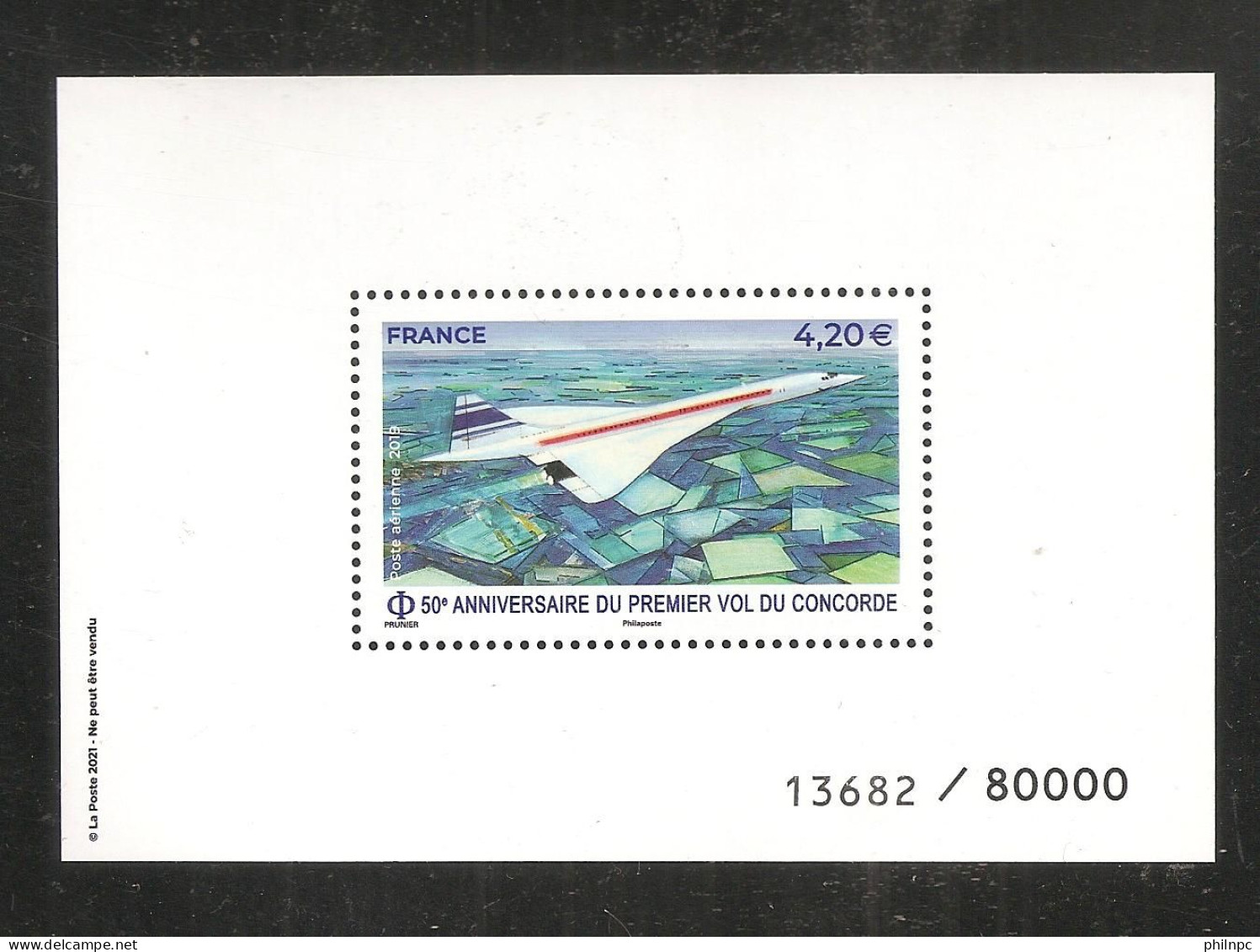 France, Poste Aérienne, 2019, Concorde, PA 83, Feuillet Hors Commerce, Neuf **, TTB, 50e Anni. Du 1er Vol Du Concorde - 1960-.... Ungebraucht