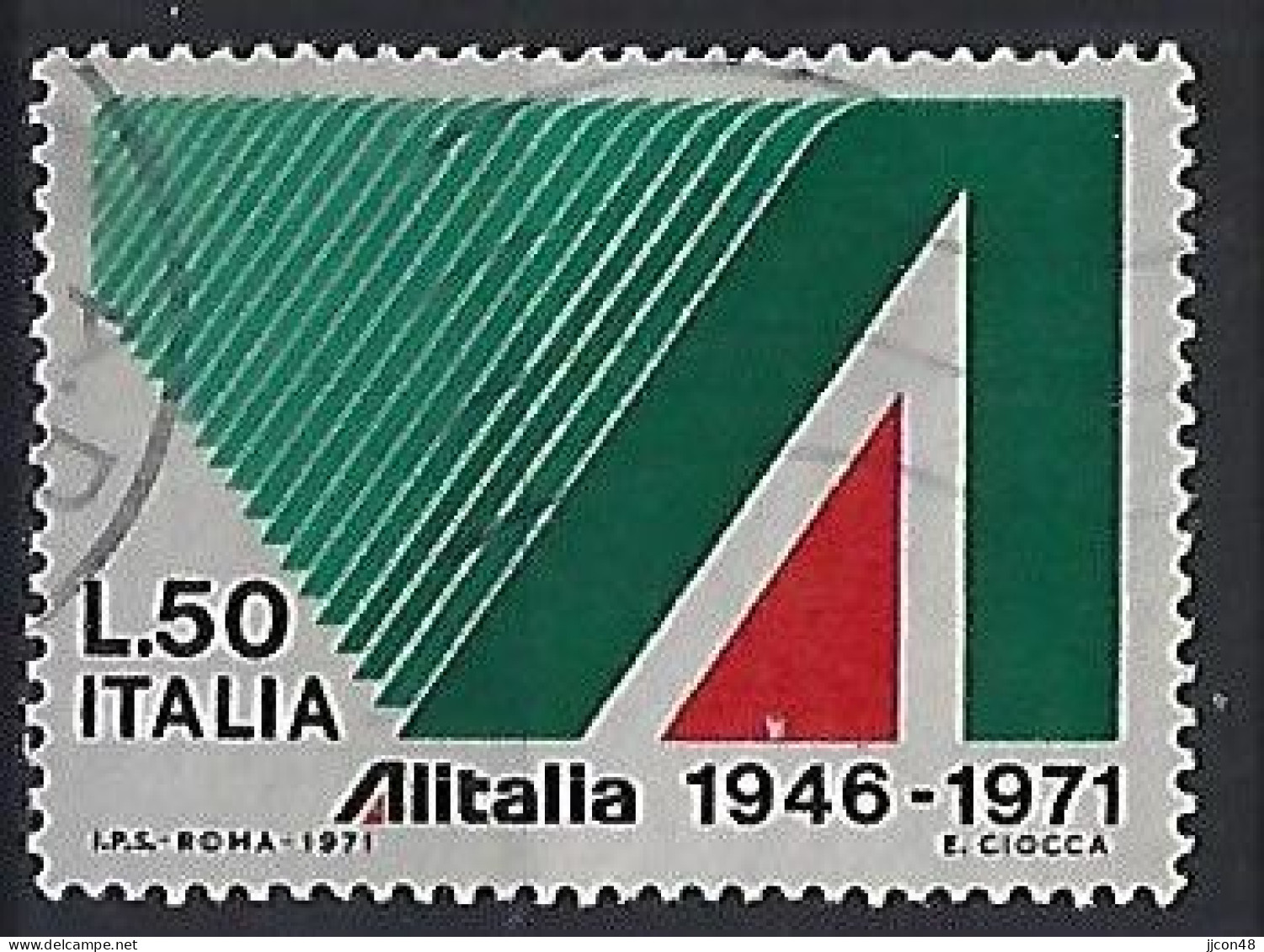 Italy 1971  25 Jahre Alitalia  (o) Mi.1343 - 1971-80: Oblitérés