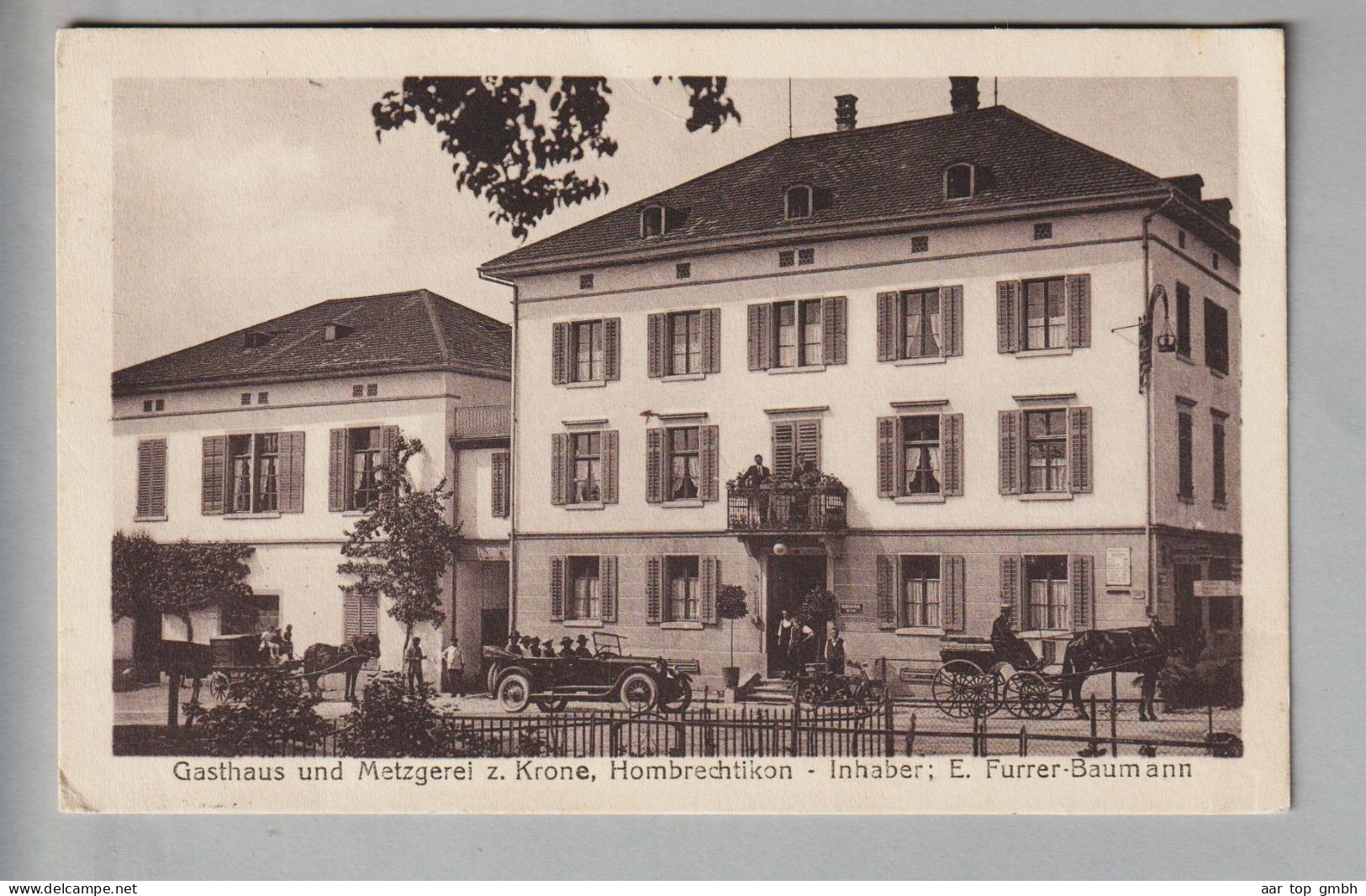 AK CH ZH Hombrechtikon 1925-08-03 Foto Hotel+Metzgerei Krone "J.Wächter" - Hombrechtikon