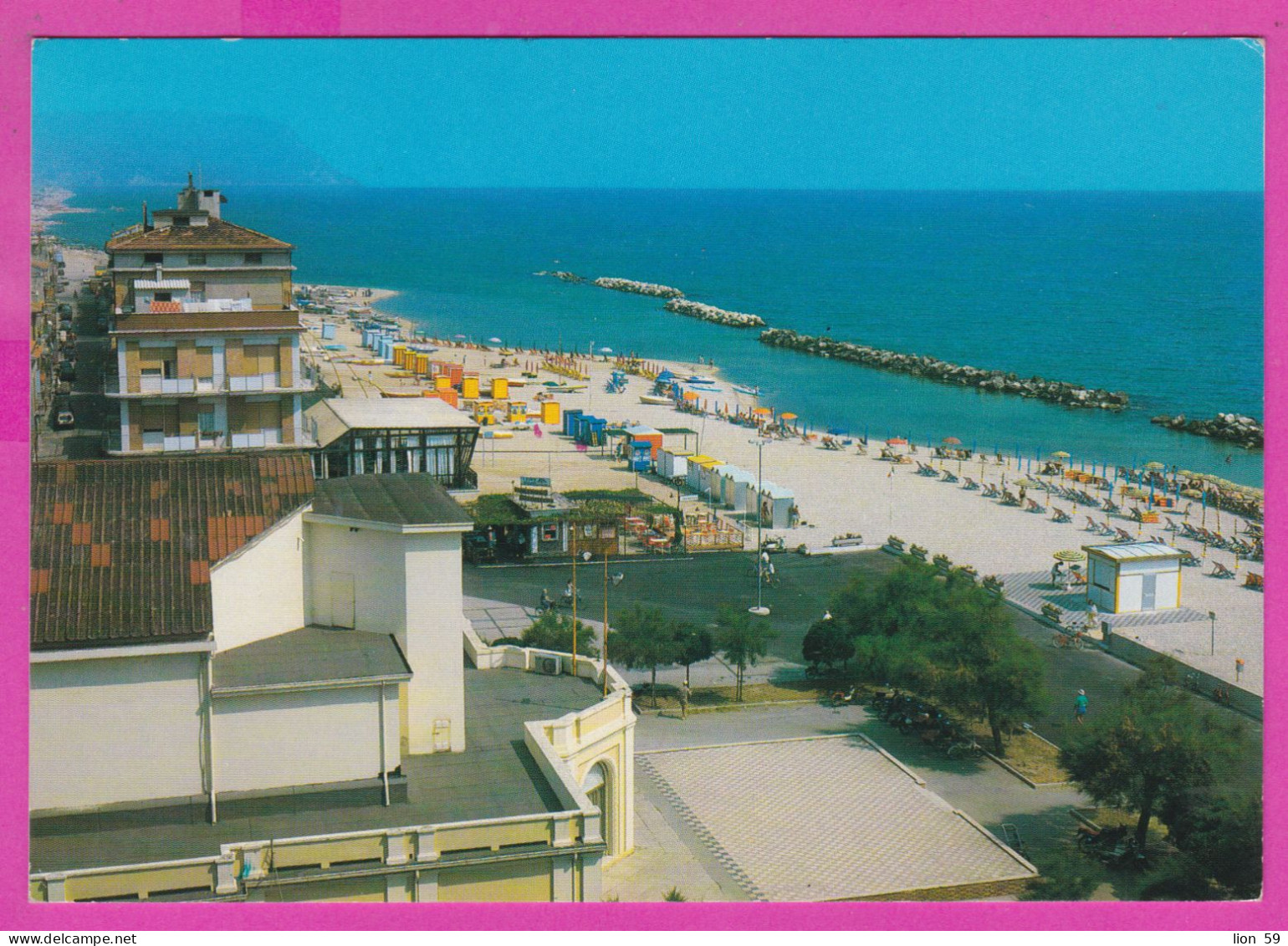 293882 / Italy - PORTO RECANATI (Ancona )  PC 1990 USED 600+600 L Castello Scaligero Di Sirmione , Castle - 1981-90: Storia Postale